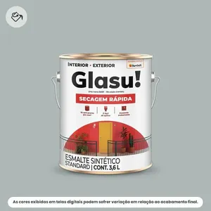 Tinta Esmalte Sintético Standard Brilhante Glasu Suvinil 3,6L Secagem Rápida Platina (MP)