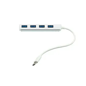 HUB Adaptador USB Tipo C 4 Portas USB 3.0 - Speed 5 Gbps Branco