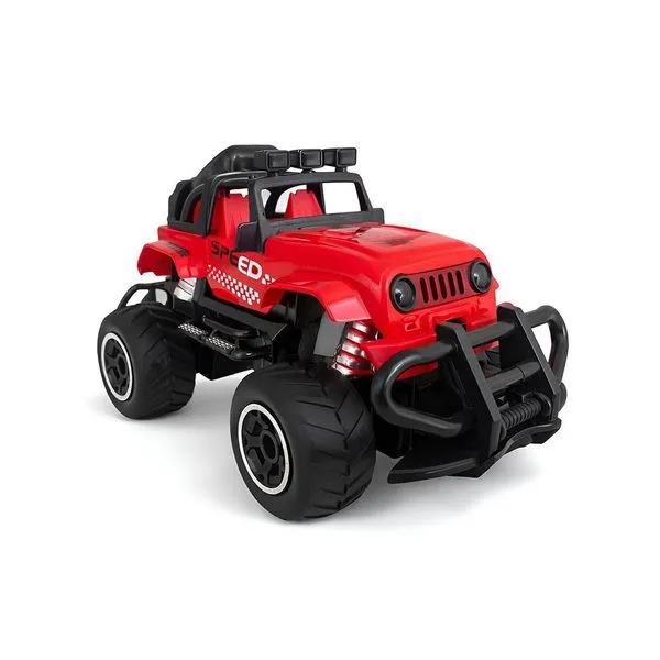 Carrinho de Controle Remoto Infantil Suv Off Road com Luzes Vermelho Escala 1:43 Plástico Draik Carrinho de Controle Remoto Infantil Suv com Luzes Vermelho Escala 1:43 Draik