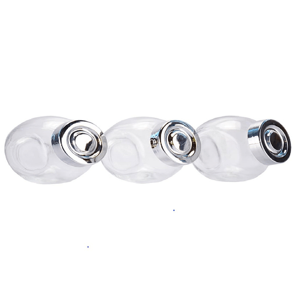 Conjunto de Porta Condimento Casa Ambiente 3 Peças em Vidro com Tampa Cromada 210ml Transparente