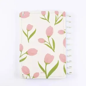 Caderno de Disco Disko Tulipa Capa Dura Reposicionável Floral Grande g Marrom Caderno de Disco Disko Tulipa Capa Dura Reposicionável Grande g Marrom