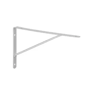 Cantoneira Mão Francesa Leve 25cm para Prateleira Até 30kg Branco em Aço Preto Multivisão Cantoneira Mão Francesa Leve 25cm para Prateleira Branco Aço Preto Multivisão