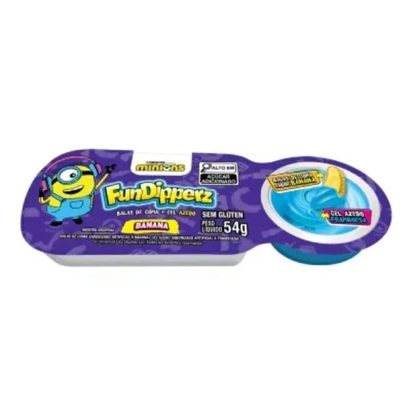 Bala De Goma Fundipperz Com Gel Azedo Banana E Framboesa 54g GOMA C/GEL AZEDO FUNDIPPERZ 54G BANANA F