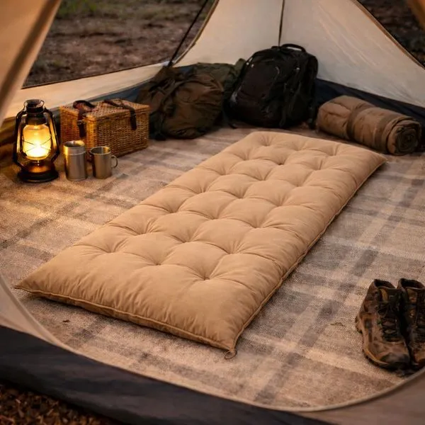 Colchonete Futon Espreguiçadeira 170x60 Multiuso Almofada Grande para Chão e Sofá Bege OEM Colchonete Futon Espreguiçadeira 170x60 Multiuso para Descanso e Leitura Bege OEM