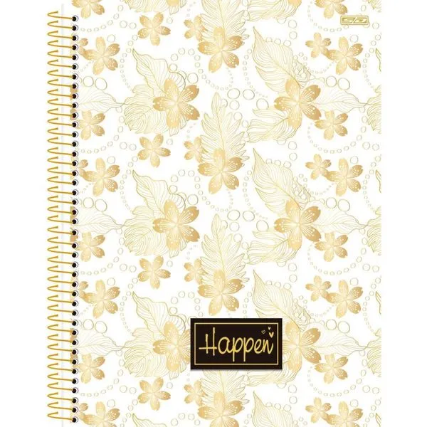 CADERNO 10X1 CP.DURA COLEGIAL HAPPEN GLITTER 160F
