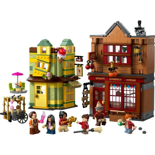 Conjunto de Construção Lego Harry Potter 76452 Quadribol e Sorveteria com 795 Peças e 6 Minifiguras Lego Harry Potter 76452 Quadribol Sorveteria 795 Peças 6 Minifiguras
