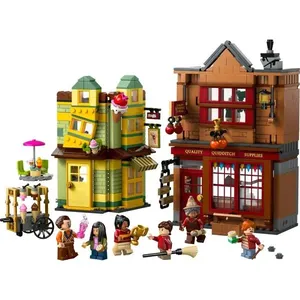 Conjunto de Construção Lego Harry Potter 76452 Quadribol e Sorveteria com 795 Peças e 6 Minifiguras Lego Harry Potter 76452 Quadribol Sorveteria 795 Peças 6 Minifiguras