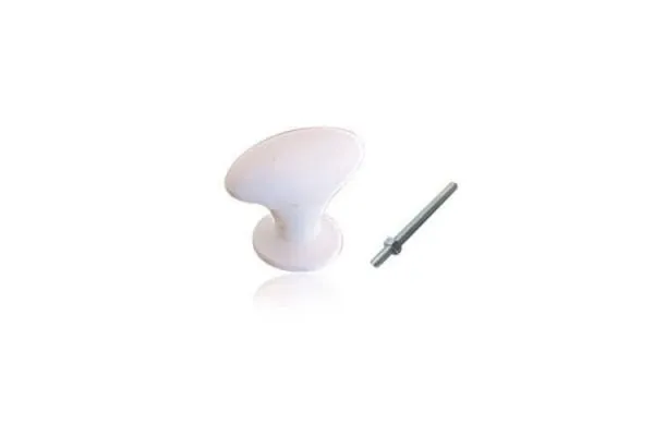 Puxador Oval Grande Branco com 2 Peças - Indart