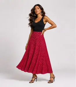 Saia Midi Feminina Molicotton Viscose Infinita Cor Rosa P