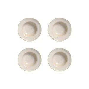 Conjunto de Pratos de Sobremesa Porto Brasil Orgânico Latte 250ml 4 Peças em Stoneware Off White