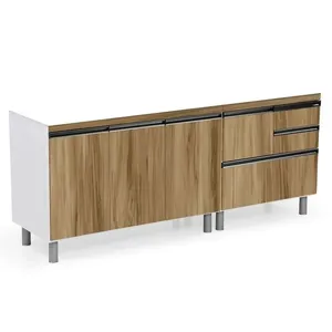 Armário de Cozinha Coliseu com 195,1cm sem Pia Nogal - 586629 - A.J.RORATO