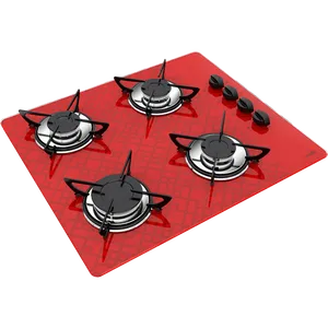 Cooktop Casavitra 4 Bocas Tetris com Queimador Rápido, Vermelho - E10E43.437 Bivolt