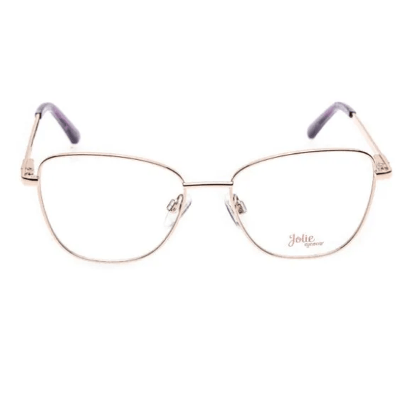 Armação de Óculos de Grau Jolie JO1023 Feminino Gatinho Metal Dourado