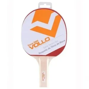 Raquete de Tênis de Mesa Force 1000 para Jogadores Iniciantes Cabo Reto Borracha Lisa Preto e Vermelho Vollo Sports Raquete de Tênis de Mesa Force 1000 para Iniciantes Cabo Reto Preto e Vermelho Vollo Sports
