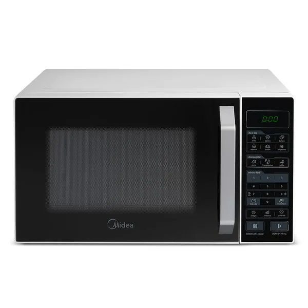 Micro-ondas 35L Branco Porta Preta SmartPlate Midea Outlet MXSA35P2_OUT - 220v