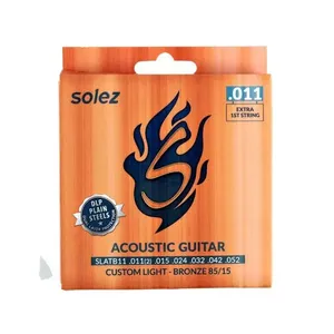 Encordoamento para Violão SLATB11 DLP Bronze 85-15 011 com Primeira Corda Extra Solez Strings Encordoamento para Violão SLATB11 DLP Bronze 85-15 011 Solez Strings