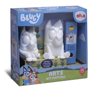 Brinquedo Infantil para Pintar Bluey e Bingo Arts Kit Pintura com 2 Bonecos Tintas e Pincel Elka Brinquedo para Pintar Bluey e Bingo Arts Kit Pintura com Bonecos Tintas Laváveis e Pincel Elka