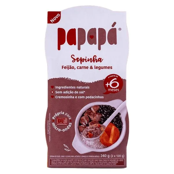 Sopinha Papapá Sabor Feijão, Carne e Legumes 240g
