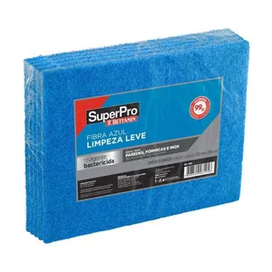 Fibra para Limpeza Leve 10,2x26cm com 10 Unidades Azul Bettanin Pro