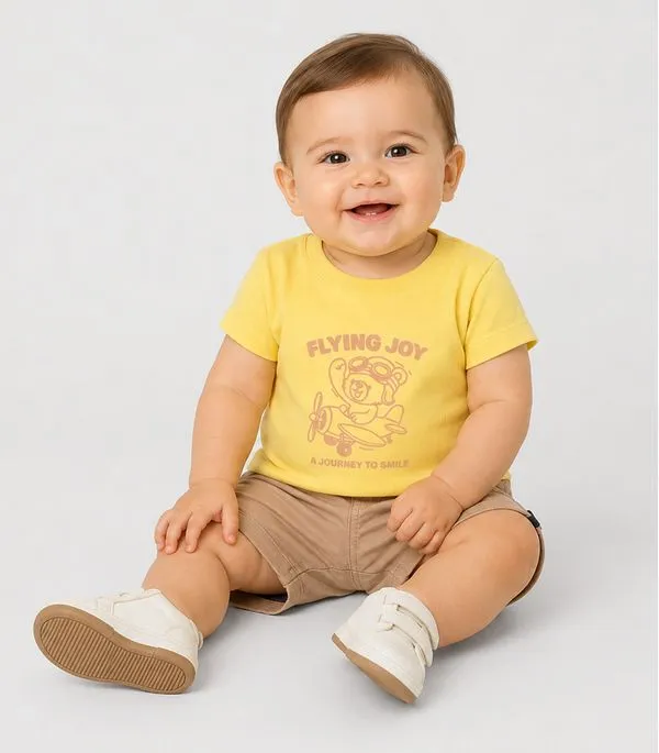 Conjunto Infantil Camiseta Com Bermuda Trick Nick Amarelo 2