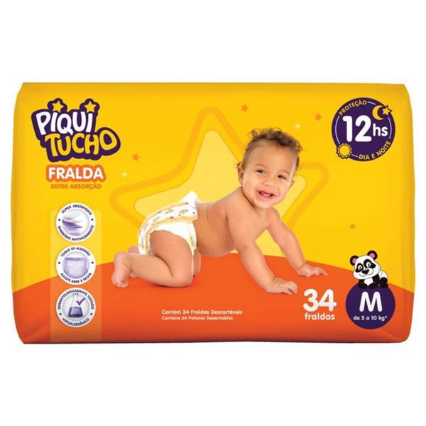 Fralda Piquitucho Mega M c/34 Unidades