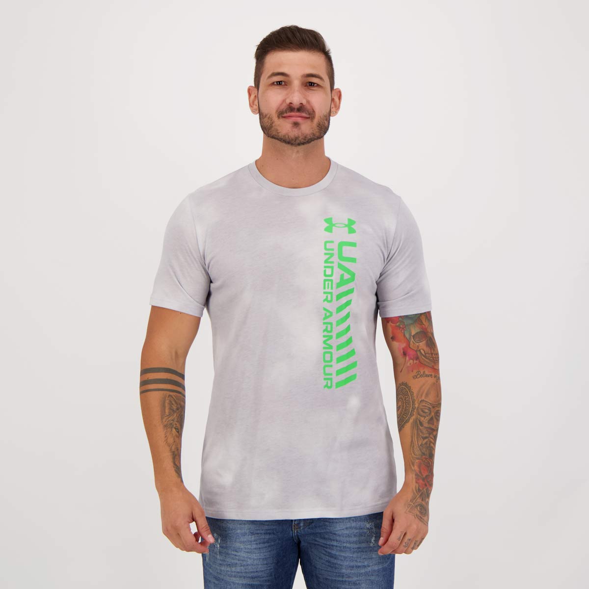Camiseta Under Armour Vertical Afterburn Cinza
