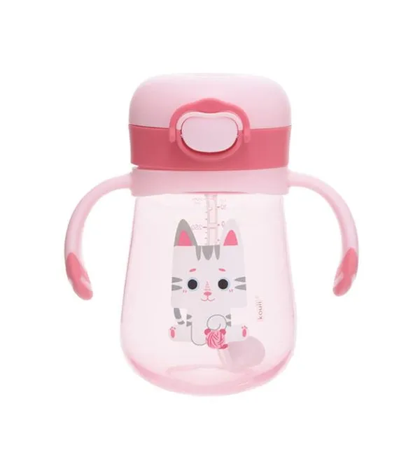 Copo com Alça e Canudo 300ml Gato Mia - Kouii Gato Mia