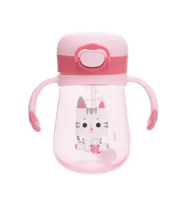 Copo com Alça e Canudo 300ml Gato Mia - Kouii Gato Mia
