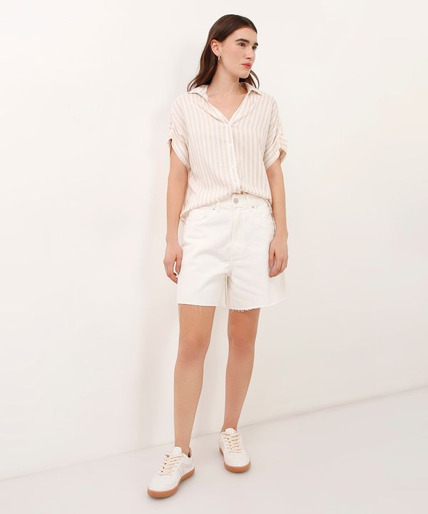 short mom de sarja barra a fio off white 40