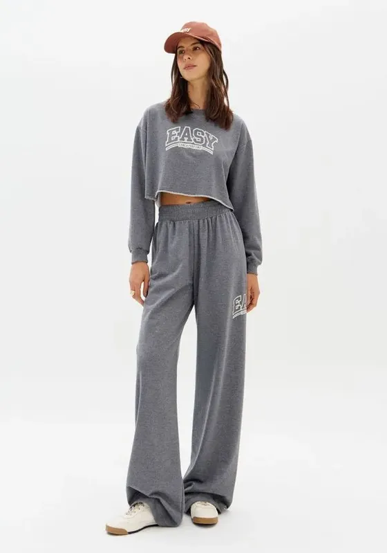 Calça Carrot Moletom Com Estampa Local Cinza G