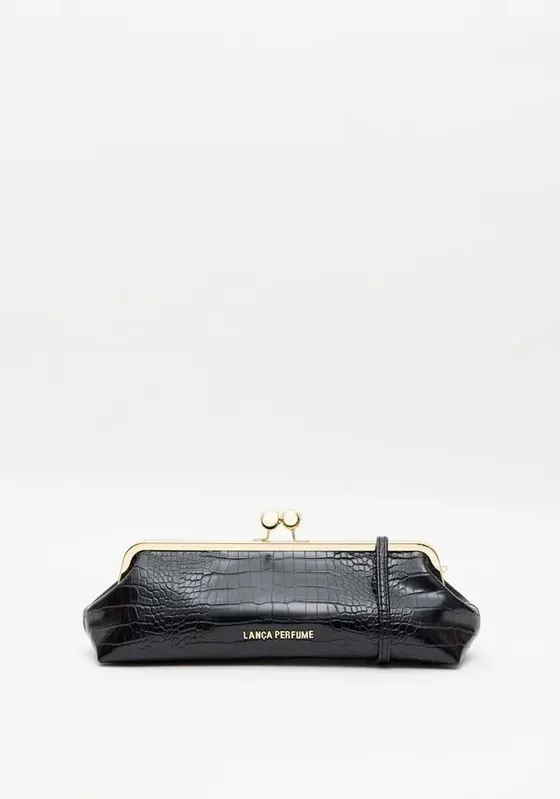 Bolsa Clutch Croco Preto U