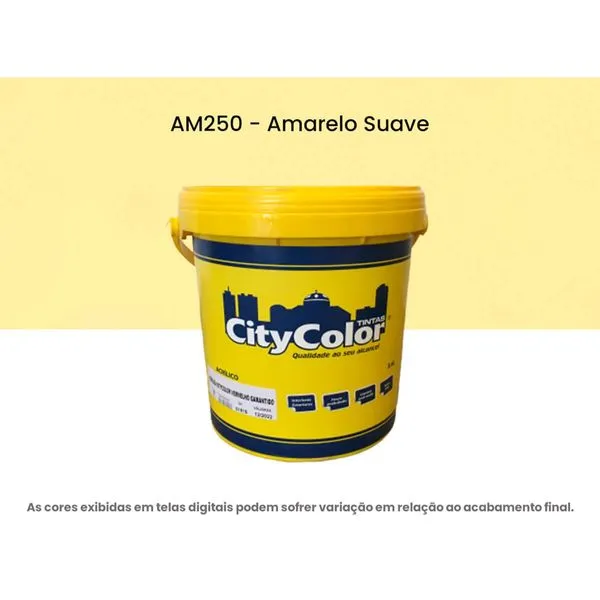 Tinta Acrílica Citycolor Econômica Fosco Amarelo Suave 3,6 Litros 064AM250 (MP)