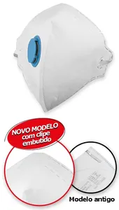 Respirador dobrável semifacial com válvula PFF2 RDV 2202 branco - VONDER