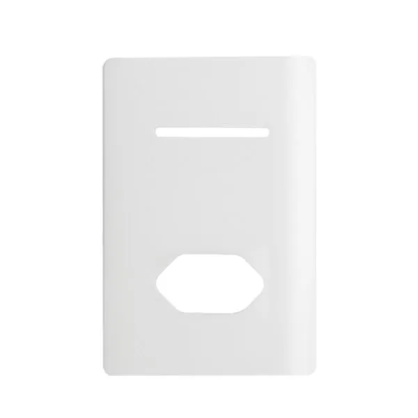 Placa 4x2 para 1 Interruptor Horizontal e 1 Tomada + Suporte Branco da Linha Novara - 1100/78 - DICOMPEL