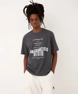 camiseta de algodão san francisco manga curta chumbo M