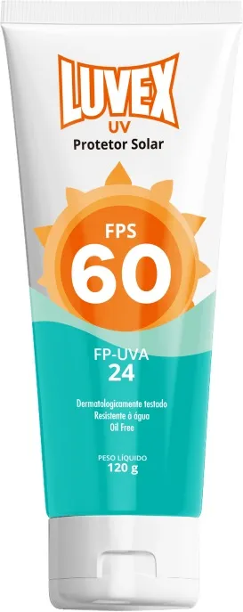 Creme Protetor 120g Solar FPS-60 Contra Raios UVA/UVB -Luvex