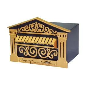 Caixa de Correio para Cartas Romana Ouro Detrás 15x25x12cm Dourado para Residências e Estabelecimentos Metalmig Caixa de Correio para Cartas Romana Ouro Detrás 15x25x12cm Dourado Metalmig