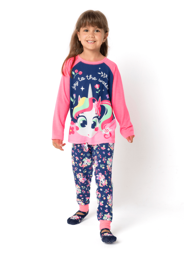 Pijama Manga Longa Menina Unicórnio Encantado 1