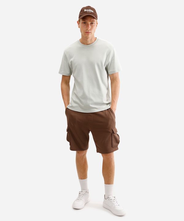 bermuda cargo de moletom marrom GG