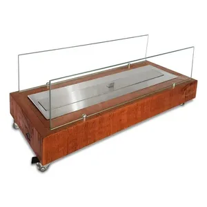 Lareira Ecológica Portátil Classe a Madeira Rústica Queimador 70cm Marrom Classe a Lareiras Ecológicas Lareira Ecológica a Álcool Portátil Queimador 60cm Classe A
