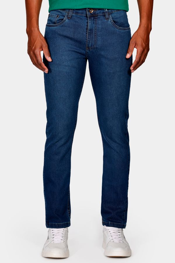 Calça Jeans Slim Stonado Médio Azul Médio - 38