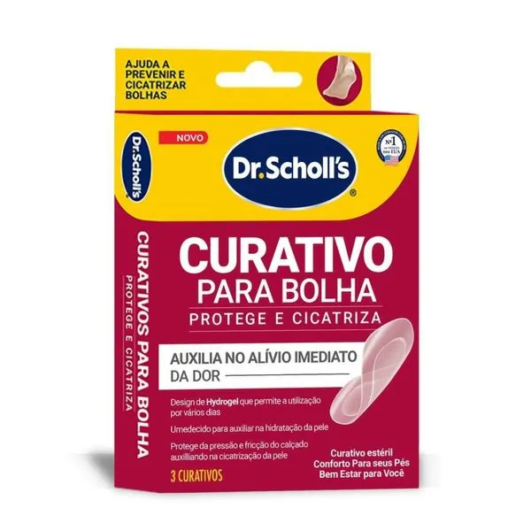 Curativo Para Bolha Dr.Scholl's Protege e Cicatriza 3 Unidades