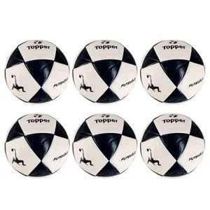 Kit 6 Bola de Futevôlei R1 Oficial para Areia com Laminado em PU Preto e Branco Topper Kit 6 Bola de Futevôlei R1 Oficial para Areia Preto e Branco Topper