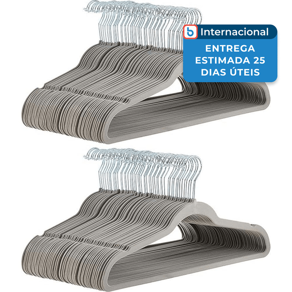 Cabides Amazon Basics Antiderrapantes Com 100 Unidades Cinza Prateado A-MBI