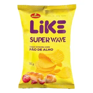 Batata Croques Chips Like Super Wave Pao Alho 76g