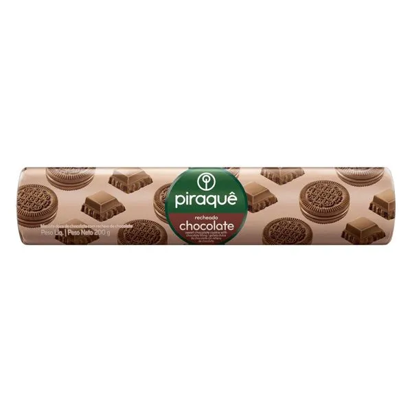 BISCOITO PIRAQUE CHOCOLATE 200GR