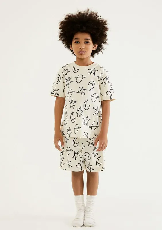 Pijama Infantil Menino Box Estampado - Creme 004