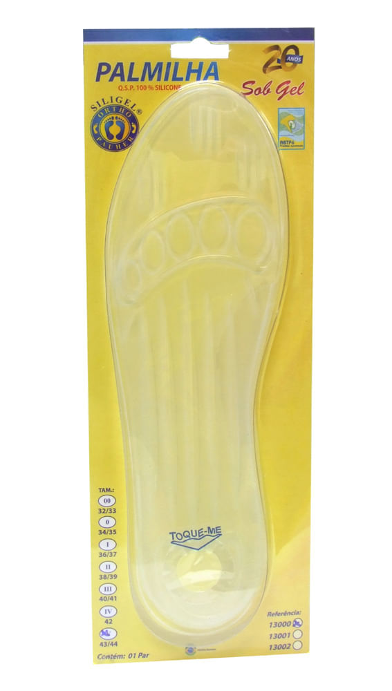 13000 - Palmilha De Silicone Sob Gel Tam: 34/35