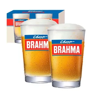 Jogo de Copos Caldereta Brahma Chopp Vidro 2 Peças 350ml 270075101 - Ruvolo