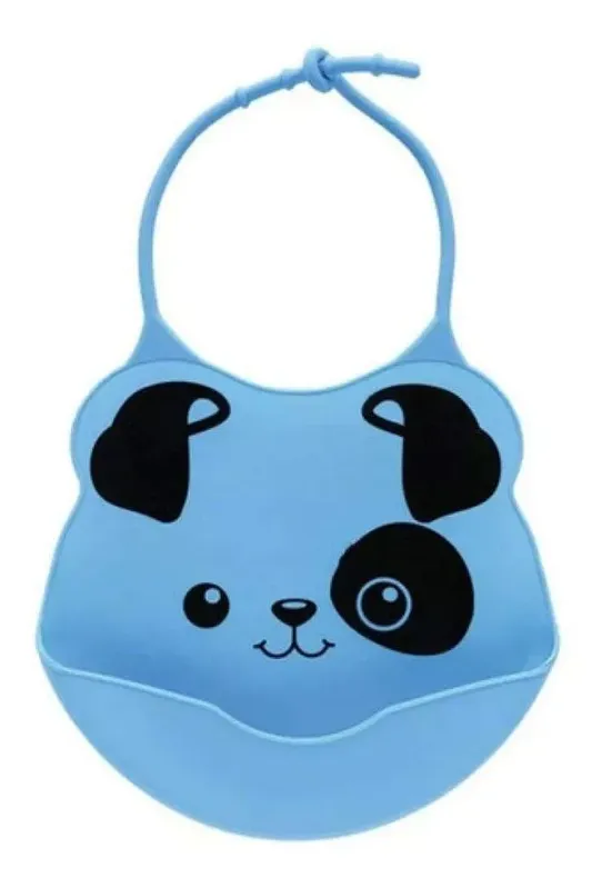 Babador Silicone Pega Migalha Cachorro Azul Buba